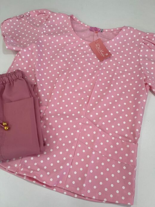 Pijama Pilar Estampa Poá Rosa - Imagem 5